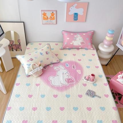 91家纺网 家纺一手货源 找家纺 顾里家纺 2023新款韩系ins清新凉感软席 爱心小兔