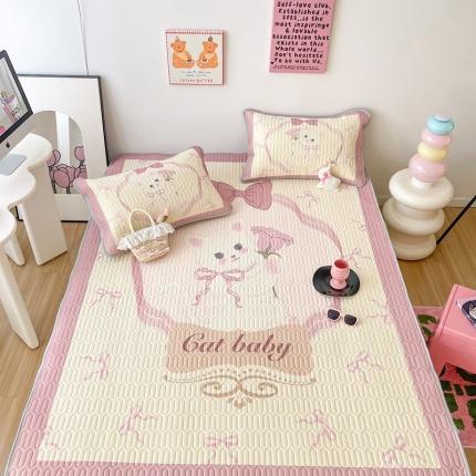 91家纺网 家纺一手货源 找家纺 顾里家纺 2023新款韩系ins清新凉感软席 蝴蝶结喵