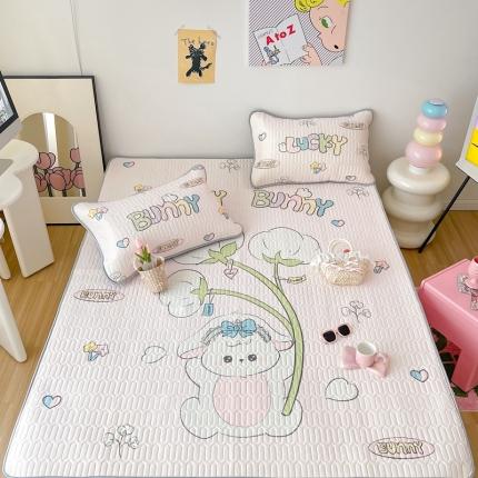 91家纺网 家纺一手货源 找家纺 顾里家纺 2023新款韩系ins清新凉感软席 铃兰小兔