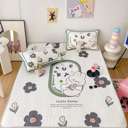 91家纺网 家纺一手货源 找家纺 顾里家纺 2023新款韩系ins清新凉感软席 小花兔兔