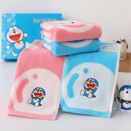 91家纺网 家纺一手货源 找家纺 总宿倩佳哆啦A梦正 品可授权泡泡系列全棉32股色纱毛巾浴巾童巾亲子套装