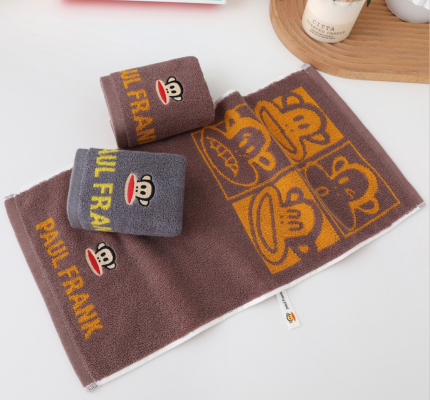 91家纺网 家纺一手货源 找家纺 总 大嘴猴正 品可授权四宫格系列全棉32股色纱毛巾童巾方巾儿童浴巾套装