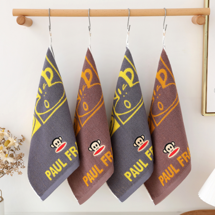 91家纺网 家纺一手货源 找家纺 总 大嘴猴正 品可授权四宫格系列全棉32股色纱毛巾童巾方巾儿童浴巾套装