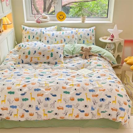 91家纺网 家纺一手货源 找家纺 （总）798家纺 2023新款卡通系列13070全棉印花四件套-摩伊