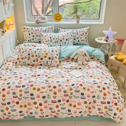 91家纺网 家纺一手货源 找家纺 （总）798家纺 2023新款卡通系列13070全棉印花四件套-摩伊