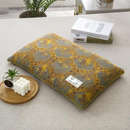 91家纺网 家纺一手货源 找家纺 明星枕业 2023新款纯棉荞麦壳枕头全棉双层纱布荞麦枕 华尔滋庄园