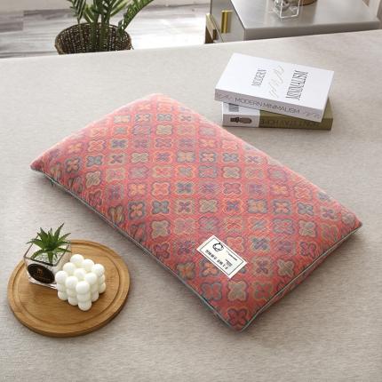 91家纺网 家纺一手货源 找家纺 明星枕业 2023新款纯棉荞麦壳枕头全棉双层纱布荞麦枕 四叶草粉