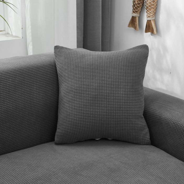 91家纺网 家纺一手货源 找家纺 丝绮鹿 2023新款玉米粒全包沙发套 贵妃沙发-深灰