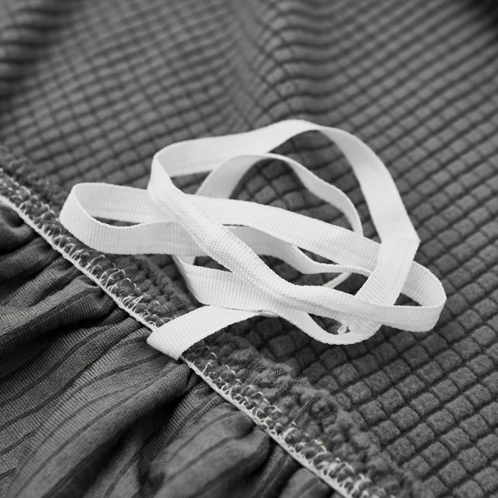 91家纺网 家纺一手货源 找家纺 丝绮鹿 2023新款玉米粒全包沙发套 贵妃沙发-深灰