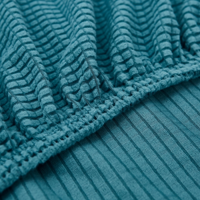 91家纺网 家纺一手货源 找家纺 丝绮鹿 2023新款玉米粒全包沙发套 贵妃沙发-西湖蓝