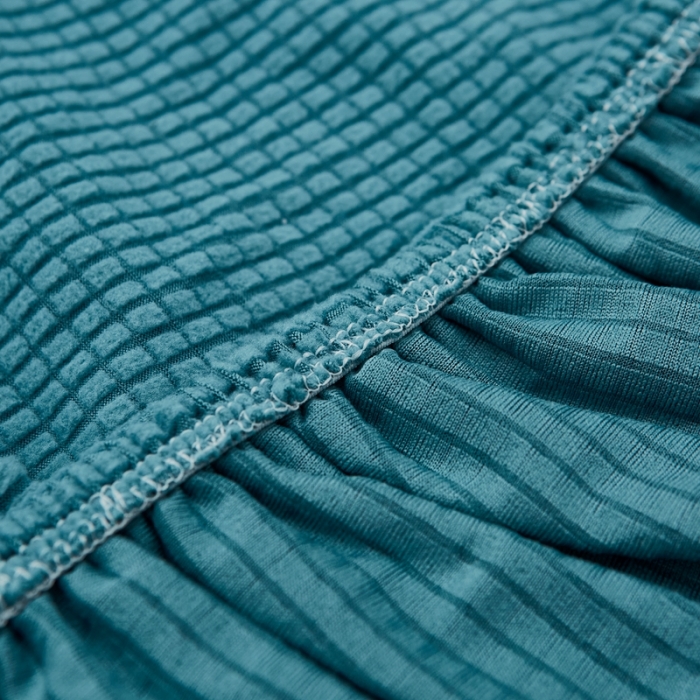 91家纺网 家纺一手货源 找家纺 丝绮鹿 2023新款玉米粒全包沙发套 贵妃沙发-西湖蓝