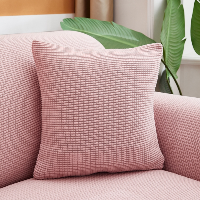 91家纺网 家纺一手货源 找家纺 丝绮鹿 2023新款玉米粒全包沙发套 欧式沙发-暗粉