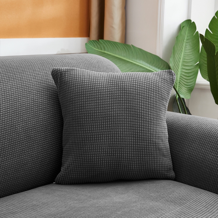 91家纺网 家纺一手货源 找家纺 丝绮鹿 2023新款玉米粒全包沙发套 欧式沙发-灰色