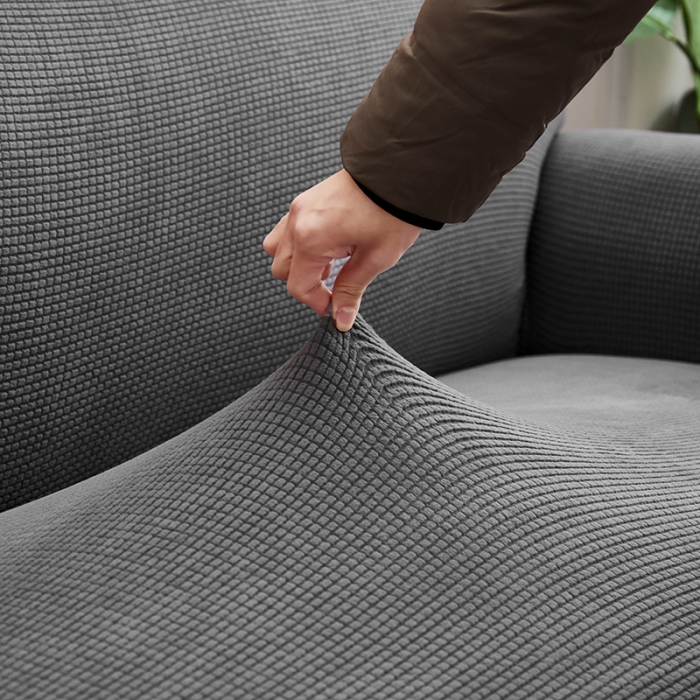 91家纺网 家纺一手货源 找家纺 丝绮鹿 2023新款玉米粒全包沙发套 欧式沙发-灰色