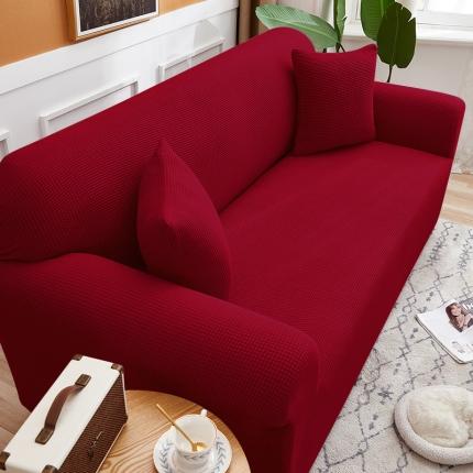 91家纺网 家纺一手货源 找家纺 丝绮鹿 2023新款玉米粒全包沙发套 欧式沙发-酒红