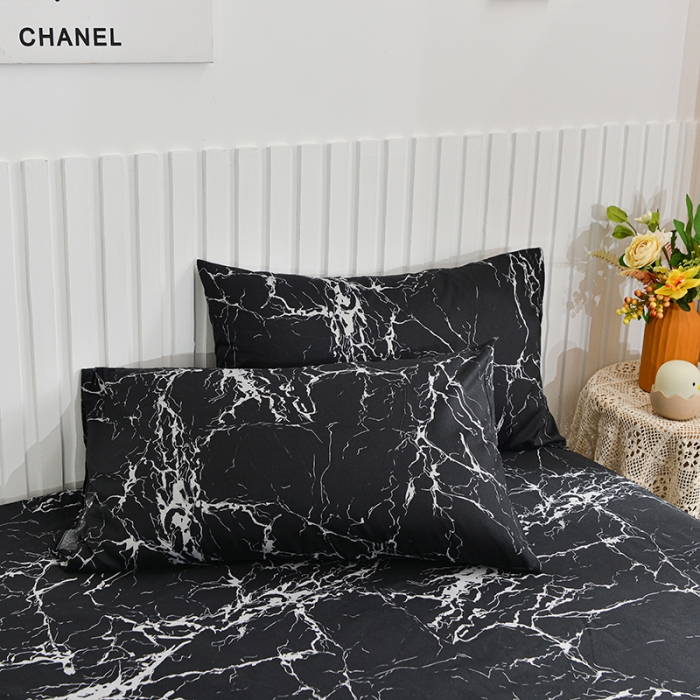 91家纺网 家纺一手货源 找家纺 柏钧家纺 2023新款专供外贸跨境电商热销款印花床笠三件套 剪影