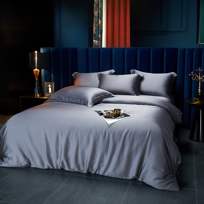 91家纺网 家纺一手货源 找家纺 米多多 2024新款60兰精天丝四件套单品被套 绅士灰