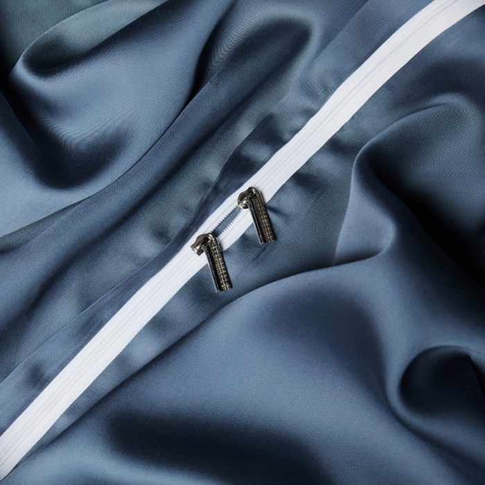 91家纺网 家纺一手货源 找家纺 米多多 2024新款60兰精天丝四件套单品被套 月光蓝