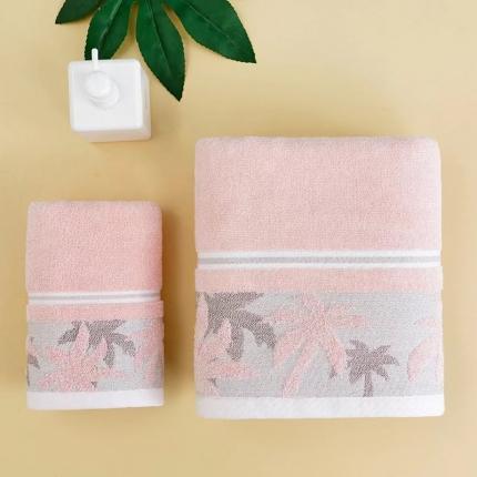 91家纺网 家纺一手货源 找家纺 总 宿倩佳2023新款夏威夷风丽晶纱断档加提花系列毛巾浴巾套装纯棉毛巾