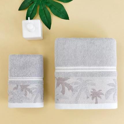 91家纺网 家纺一手货源 找家纺 总 宿倩佳2023新款夏威夷风丽晶纱断档加提花系列毛巾浴巾套装纯棉毛巾