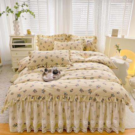 91家纺网 家纺一手货源 找家纺 （总）宜凡 2023新款 全棉床笠式床裙四件套