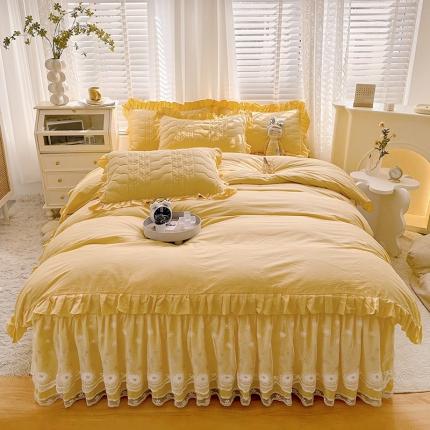 91家纺网 家纺一手货源 找家纺 （总）宜凡 2023新款 全棉床笠式床裙四件套