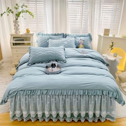 91家纺网 家纺一手货源 找家纺 （总）宜凡 2023新款 全棉床笠式床裙四件套