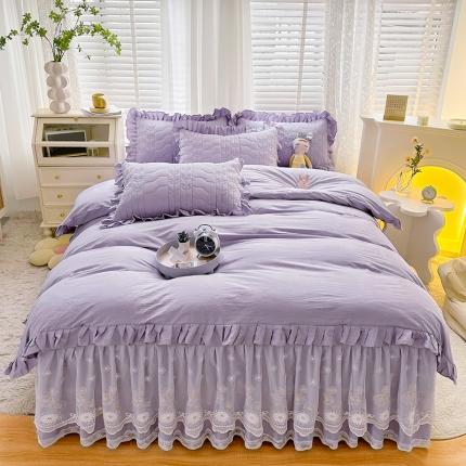 91家纺网 家纺一手货源 找家纺 （总）宜凡 2023新款 全棉床笠式床裙四件套