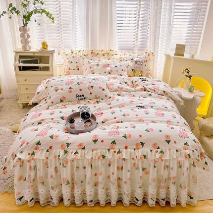 宜凡 2023新款 全棉床笠式床裙四件套 幸运时光