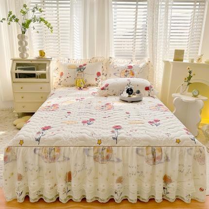 91家纺网 家纺一手货源 找家纺 宜凡 2023新款 全棉床笠式床裙三件套 浪漫星空