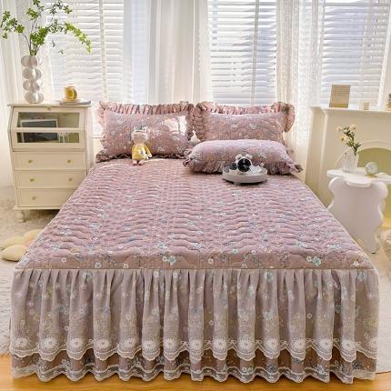 91家纺网 家纺一手货源 找家纺 （总）宜凡 2023新款 全棉床笠式床裙三件套