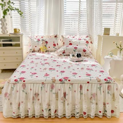 91家纺网 家纺一手货源 找家纺 （总）宜凡 2023新款 全棉床笠式床裙三件套