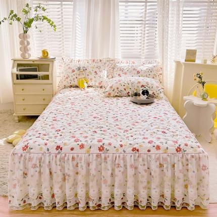 91家纺网 家纺一手货源 找家纺 （总）宜凡 2023新款 全棉床笠式床裙三件套