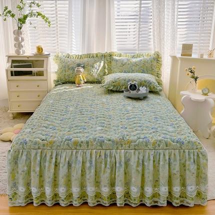 91家纺网 家纺一手货源 找家纺 宜凡 2023新款 全棉床笠式床裙三件套 邂逅初春