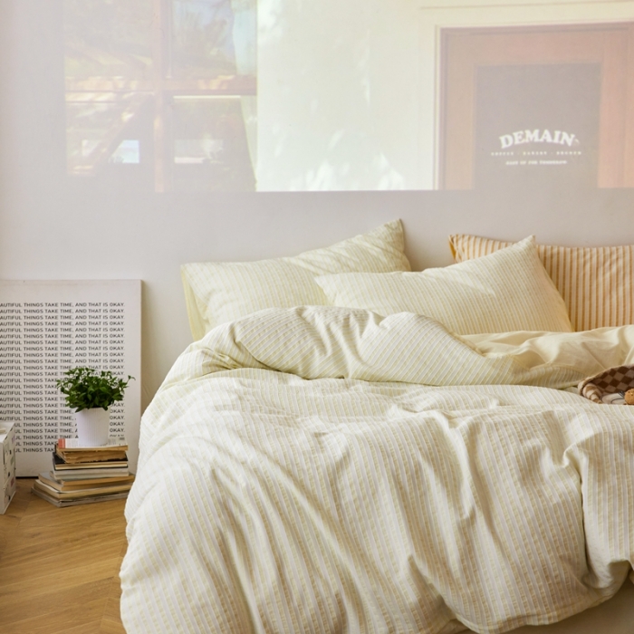 91家纺网 家纺一手货源 找家纺 （总）安莱 2023新款爆款水洗棉提花锦瑟基础款四件套