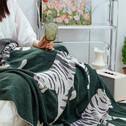 91家纺网 家纺一手货源 找家纺 暖绵绵家纺  2025新款海诺系列海诺针织毯 绿色