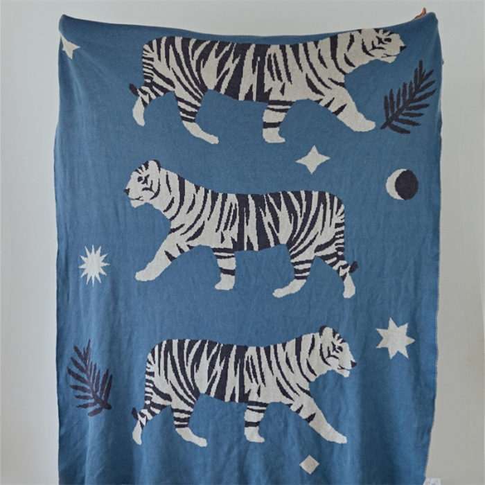 91家纺网 家纺一手货源 找家纺 暖绵绵家纺  2025新款海诺系列海诺针织毯 蓝色