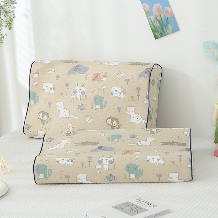 91家纺网 家纺一手货源 找家纺 良佐生活 2023新款A类母婴级双层纱乳胶枕专用枕套 宠物联盟咖