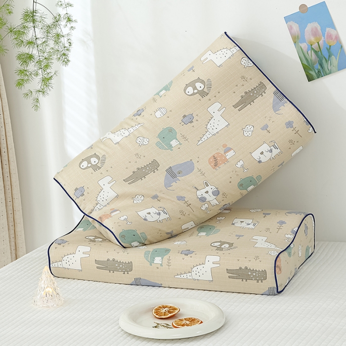 91家纺网 家纺一手货源 找家纺 良佐生活 2023新款A类母婴级双层纱乳胶枕专用枕套 宠物联盟咖