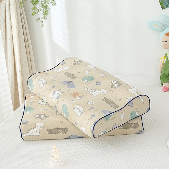 91家纺网 家纺一手货源 找家纺 良佐生活 2023新款A类母婴级双层纱乳胶枕专用枕套 宠物联盟咖