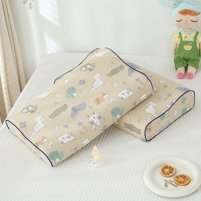 91家纺网 家纺一手货源 找家纺 良佐生活 2023新款A类母婴级双层纱乳胶枕专用枕套 宠物联盟咖