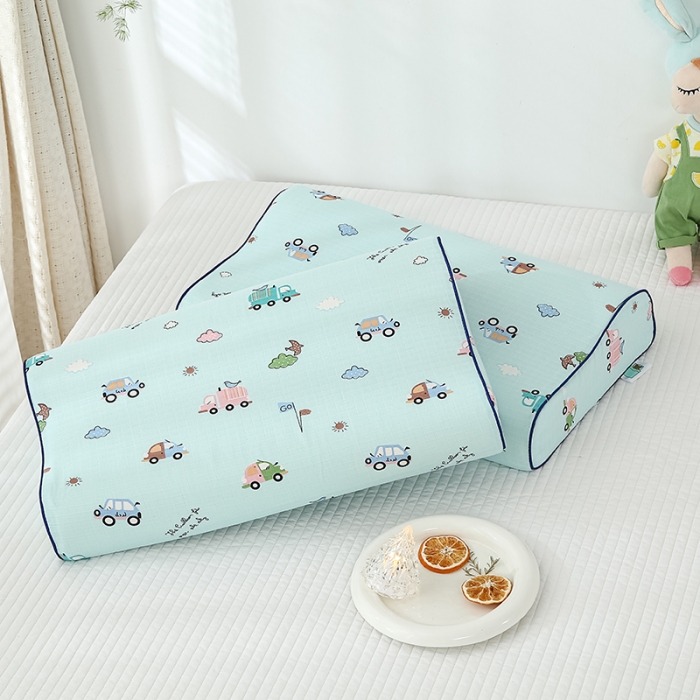 91家纺网 家纺一手货源 找家纺 良佐生活 2023新款A类母婴级双层纱乳胶枕专用枕套 汽车总动员