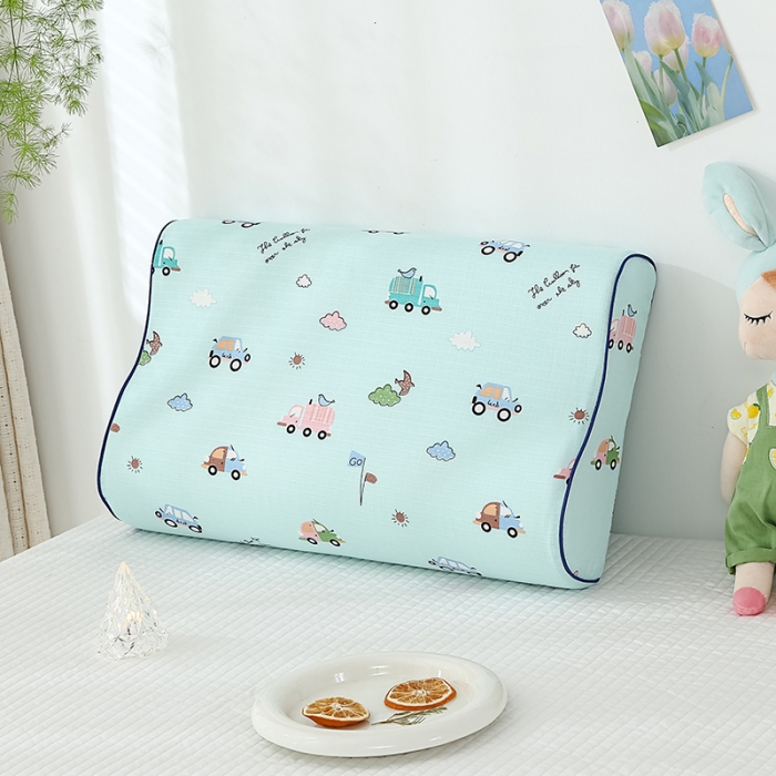 91家纺网 家纺一手货源 找家纺 良佐生活 2023新款A类母婴级双层纱乳胶枕专用枕套 汽车总动员