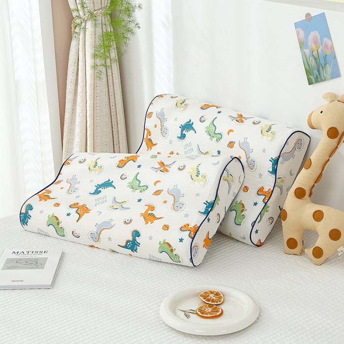 91家纺网 家纺一手货源 找家纺 良佐生活 2023新款A类母婴级双层纱乳胶枕专用枕套 恐龙家族