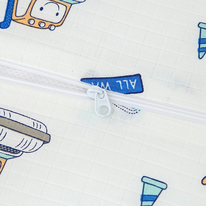 91家纺网 家纺一手货源 找家纺 良佐生活 2023新款A类母婴级双层纱乳胶枕专用枕套 小小工程车