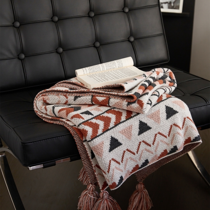 91家纺网 家纺一手货源 找家纺 暖绵绵家纺 2025新款布里格系列午睡盖毯 红色