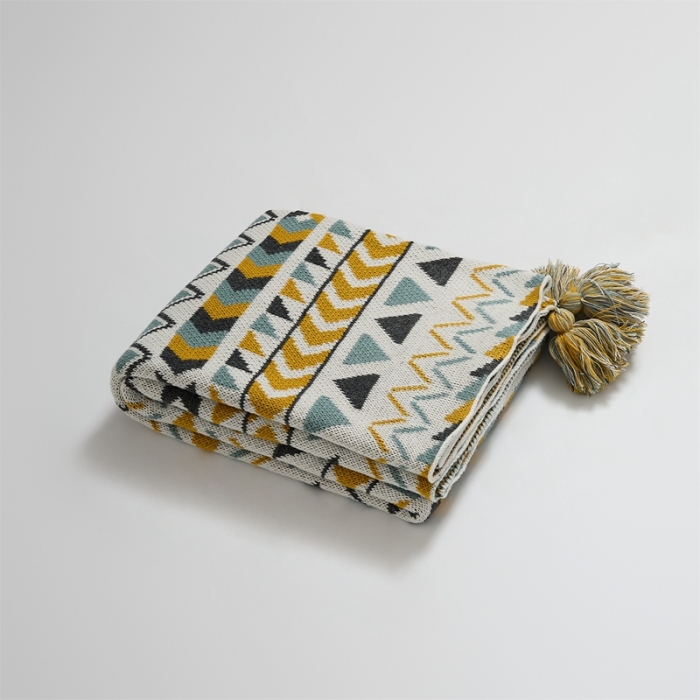 91家纺网 家纺一手货源 找家纺 暖绵绵家纺 2025新款布里格系列午睡盖毯 黄色