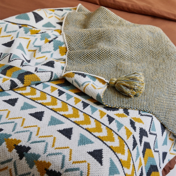 91家纺网 家纺一手货源 找家纺 暖绵绵家纺 2025新款布里格系列午睡盖毯 黄色