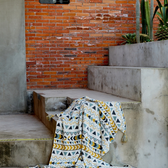 91家纺网 家纺一手货源 找家纺 暖绵绵家纺 2025新款布里格系列午睡盖毯 黄色