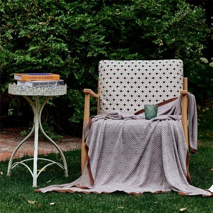 91家纺网 家纺一手货源 找家纺 暖绵绵 2025新款罗恩系列午睡盖毯多功能毯子 藕粉